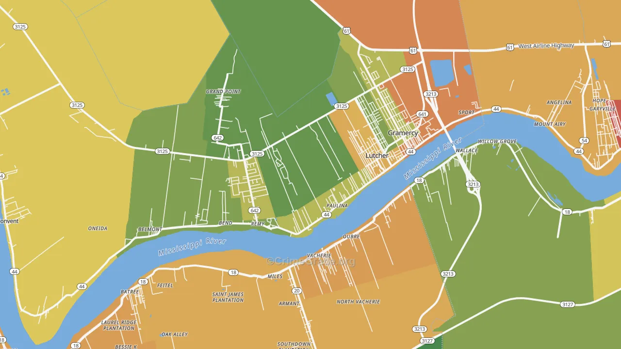 Paulina, LA Map of Vandalism Rates