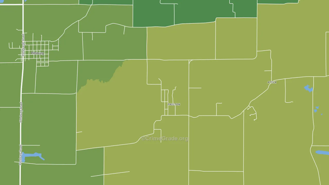 Paulton, IL Map of Vandalism Rates