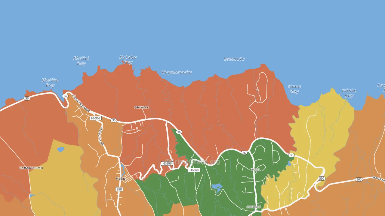 Pauwela, HI Map of Vandalism Rates