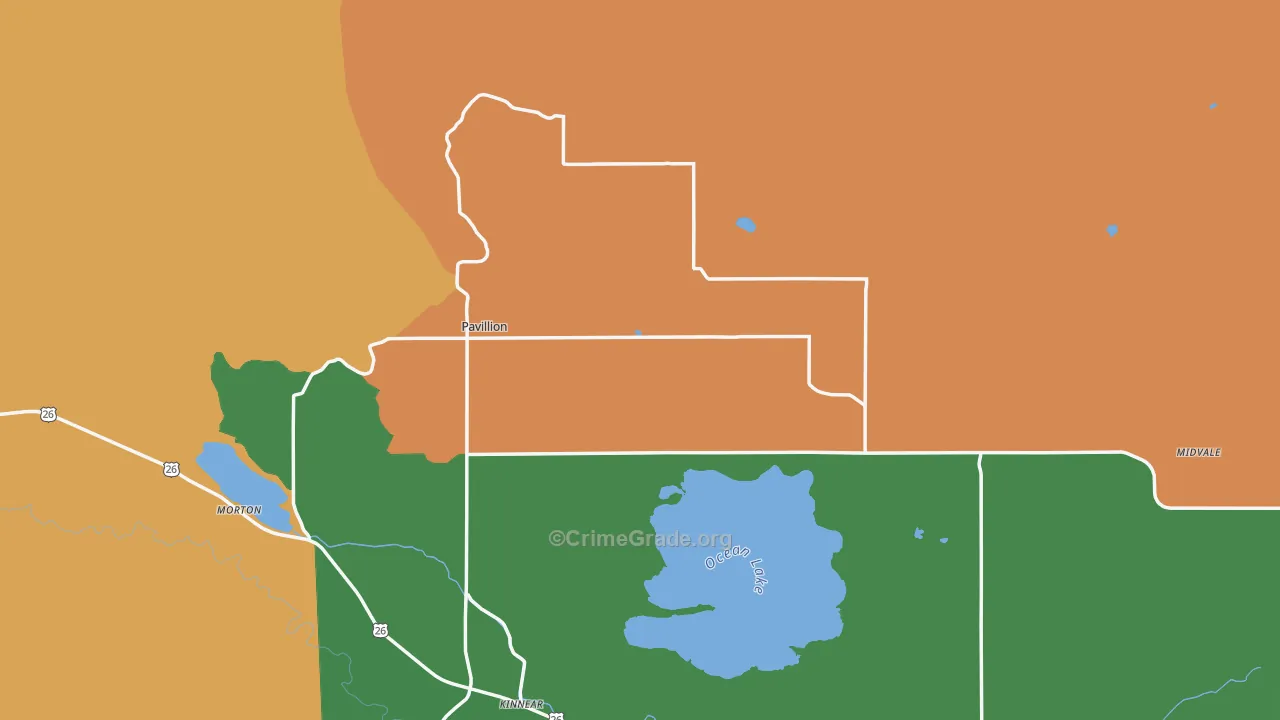 Pavillion, WY Map of Vandalism Rates