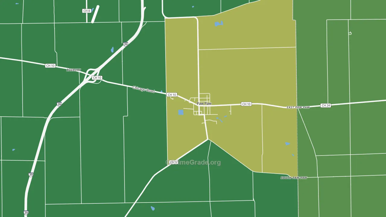 Paw Paw, IL Map of Vandalism Rates