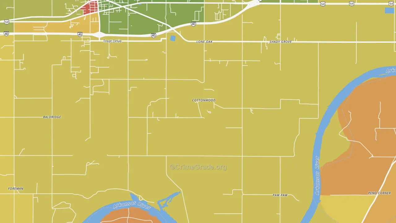 Paw Paw, OK Map of Vandalism Rates