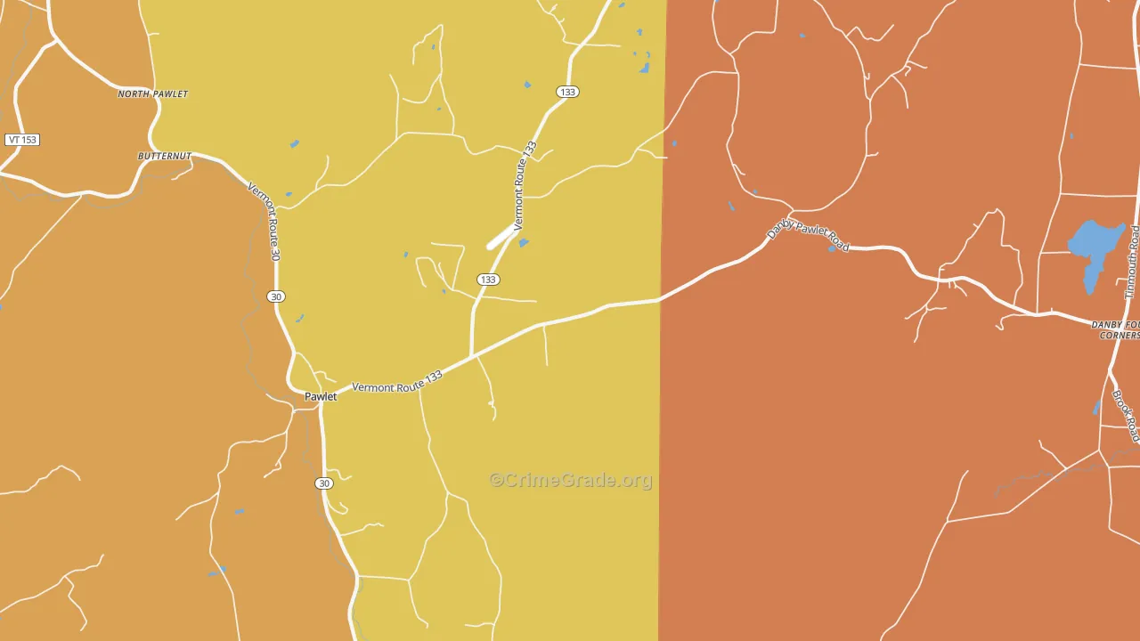 Pawlet, VT Map of Vandalism Rates