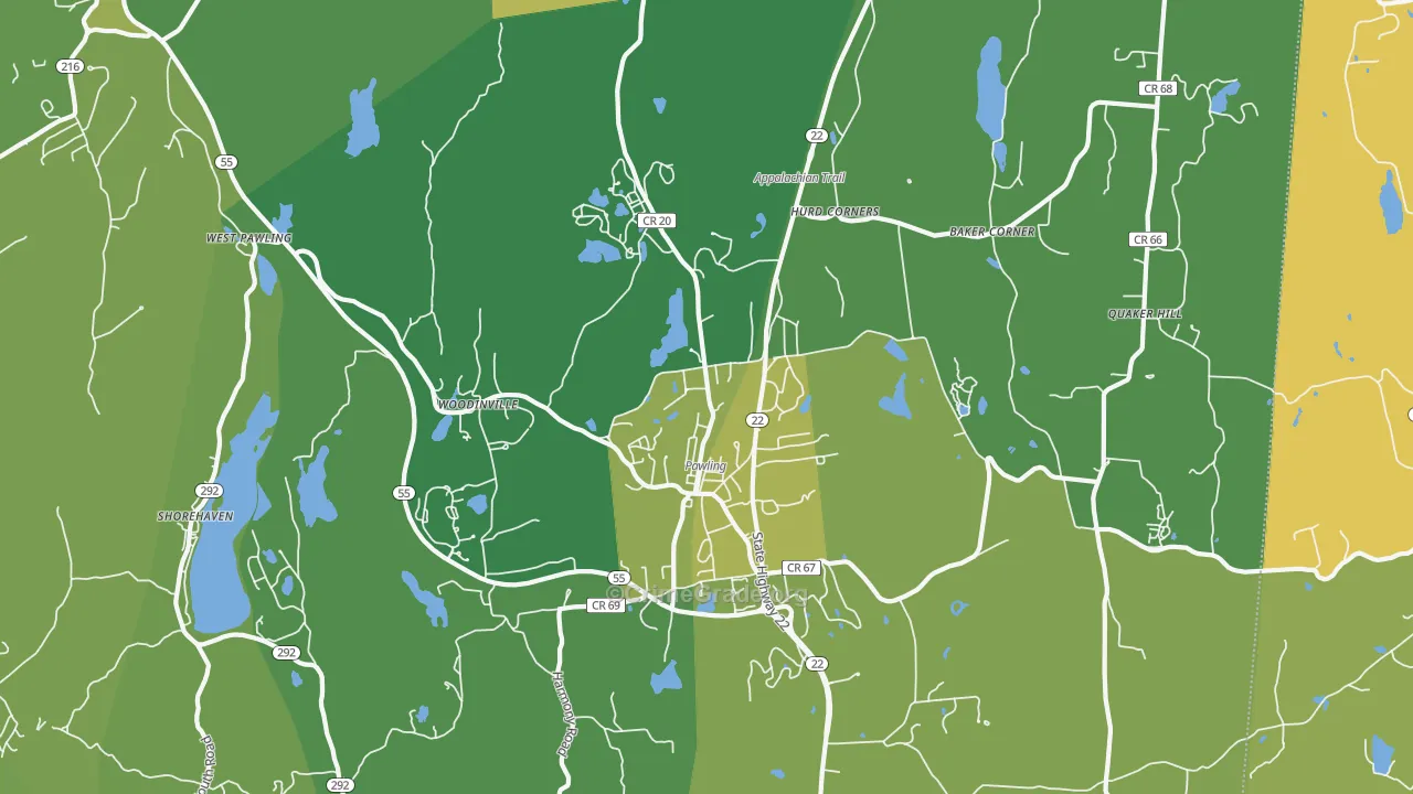Pawling, NY Map of Vandalism Rates