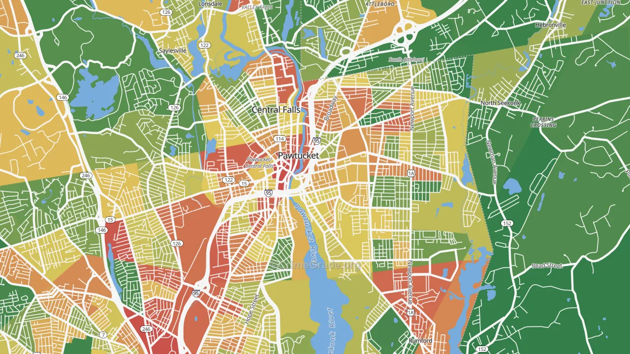 Pawtucket, RI Map of Vandalism Rates