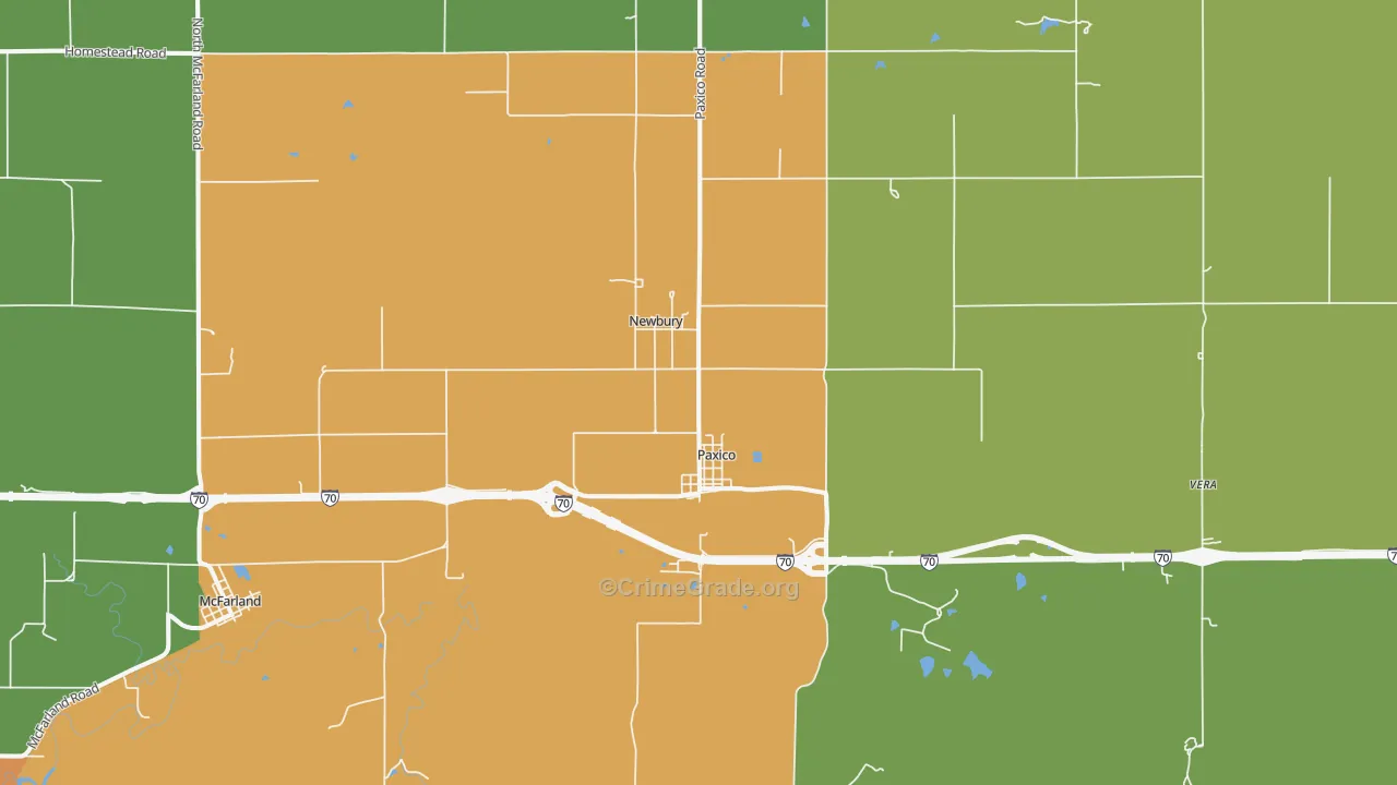 Paxico, KS Map of Vandalism Rates