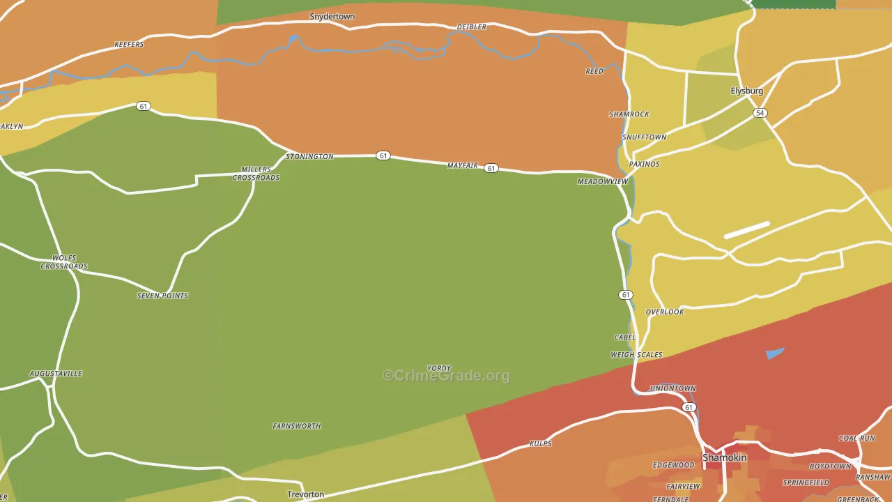 Paxinos, PA Map of Vandalism Rates