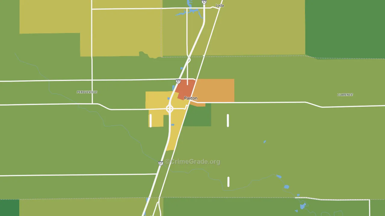 Paxton, IL Map of Vandalism Rates
