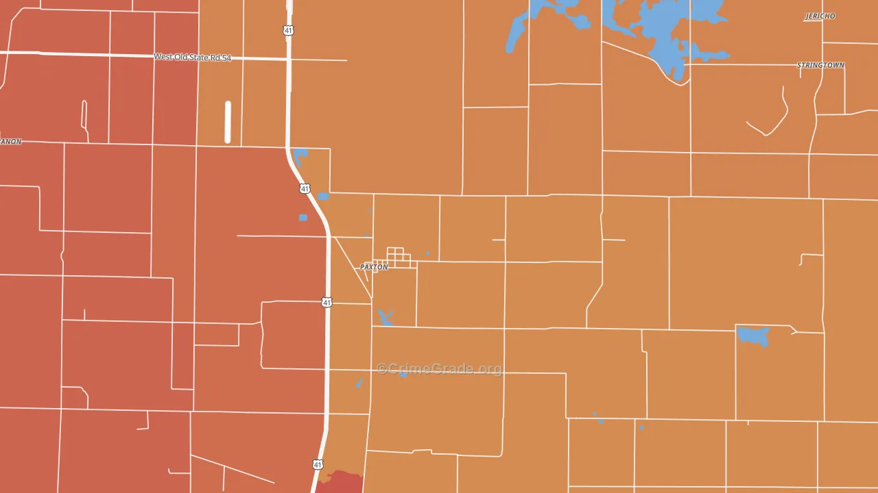 Paxton, IN Map of Vandalism Rates