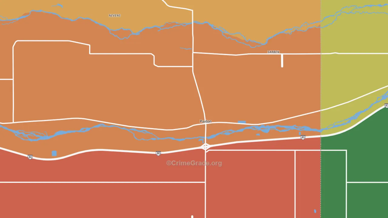 Paxton, NE Map of Vandalism Rates