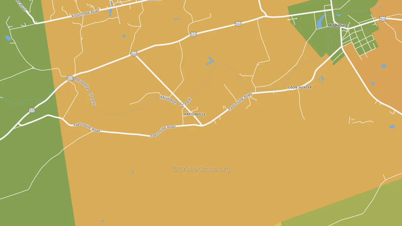 Paxtonville, PA Map of Vandalism Rates
