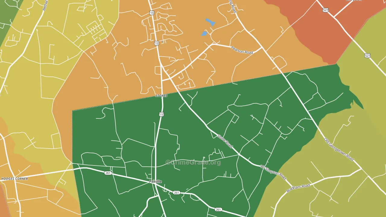 Paxville, SC Map of Vandalism Rates