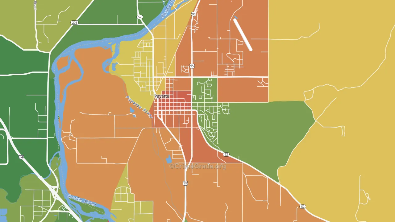 Payette Heights, Payette, ID Map of Vandalism Rates