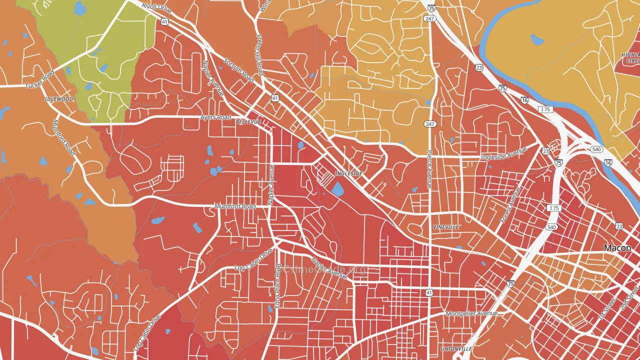 Payne, GA Map of Vandalism Rates