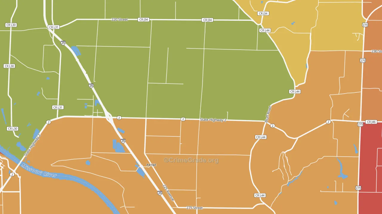 Payne, IA Map of Vandalism Rates