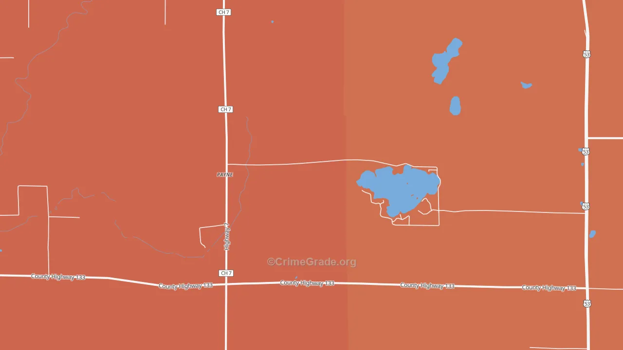 Payne, MN Map of Vandalism Rates