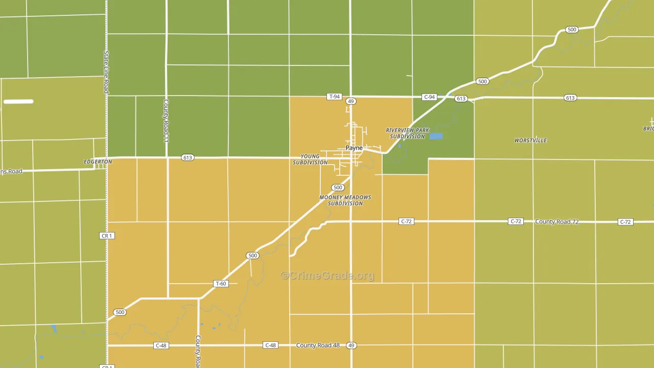 Payne, OH Map of Vandalism Rates