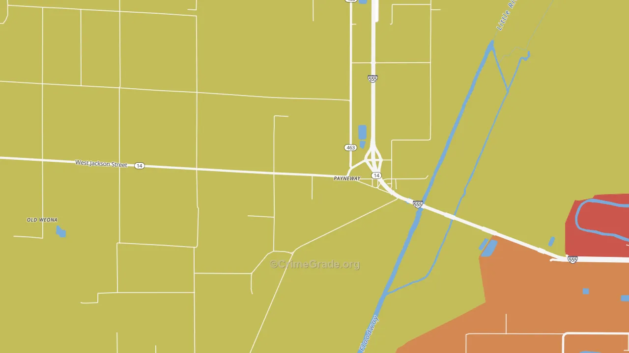 Payneway, AR Map of Vandalism Rates