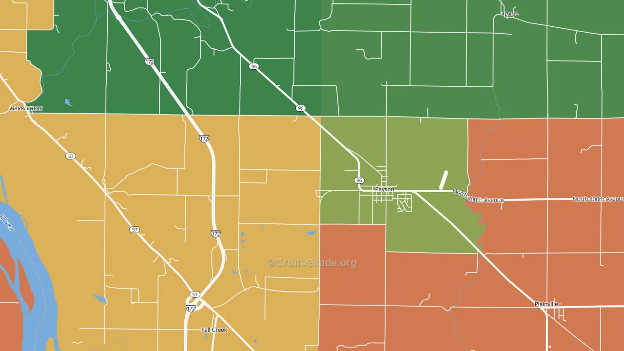 Payson, IL Map of Vandalism Rates