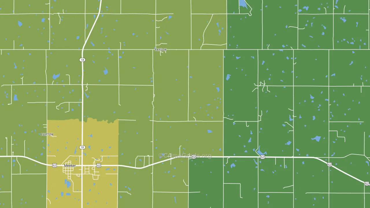 Payson, OK Map of Vandalism Rates