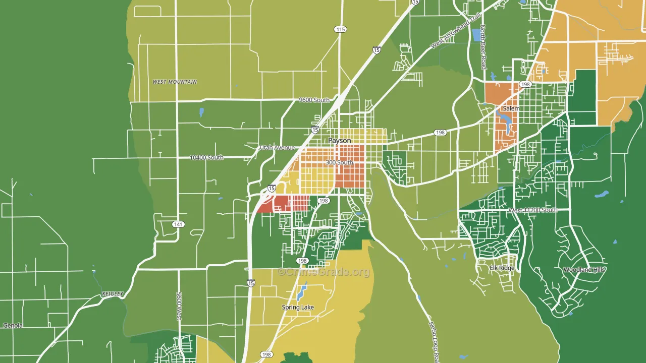 Payson, UT Map of Vandalism Rates