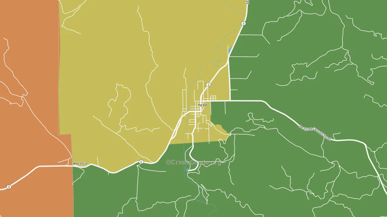 Pe Ell, WA Map of Vandalism Rates