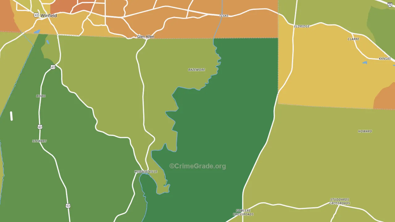 Pea Ridge, AL Map of Vandalism Rates
