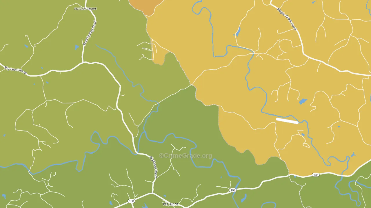 Pea Ridge, NC Map of Vandalism Rates