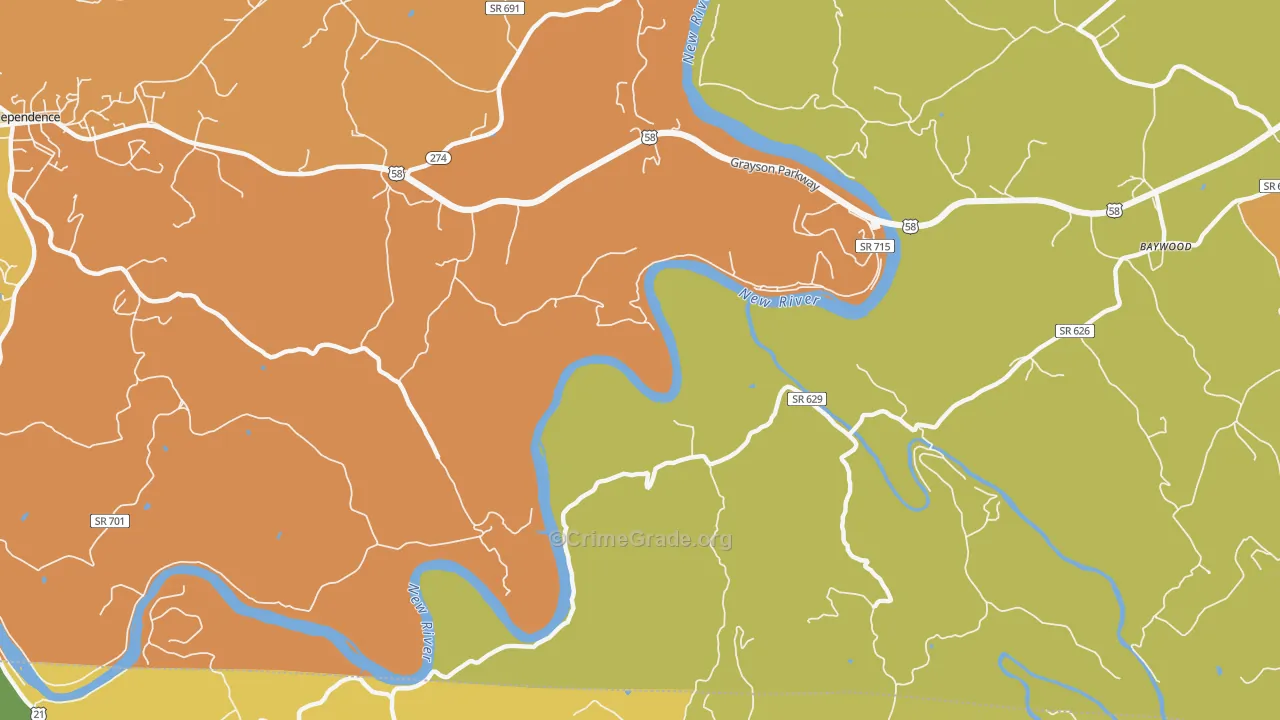 Peach Bottom, VA Map of Vandalism Rates
