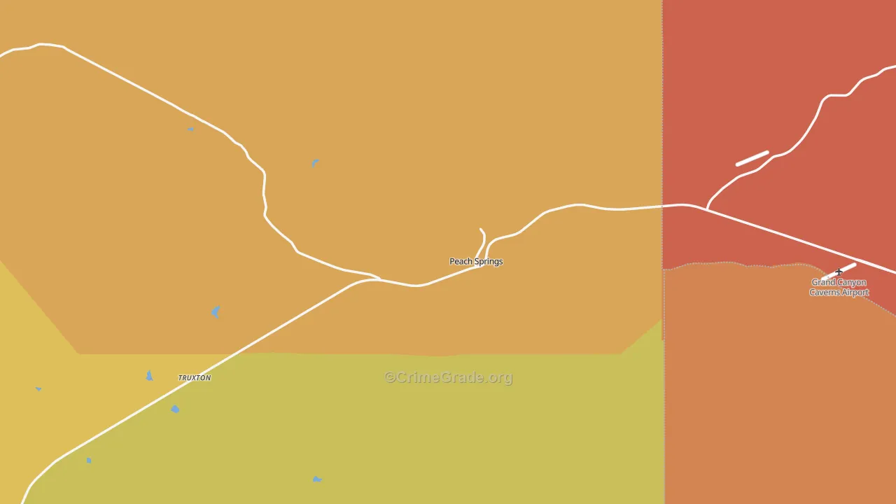 Peach Springs, AZ Map of Vandalism Rates