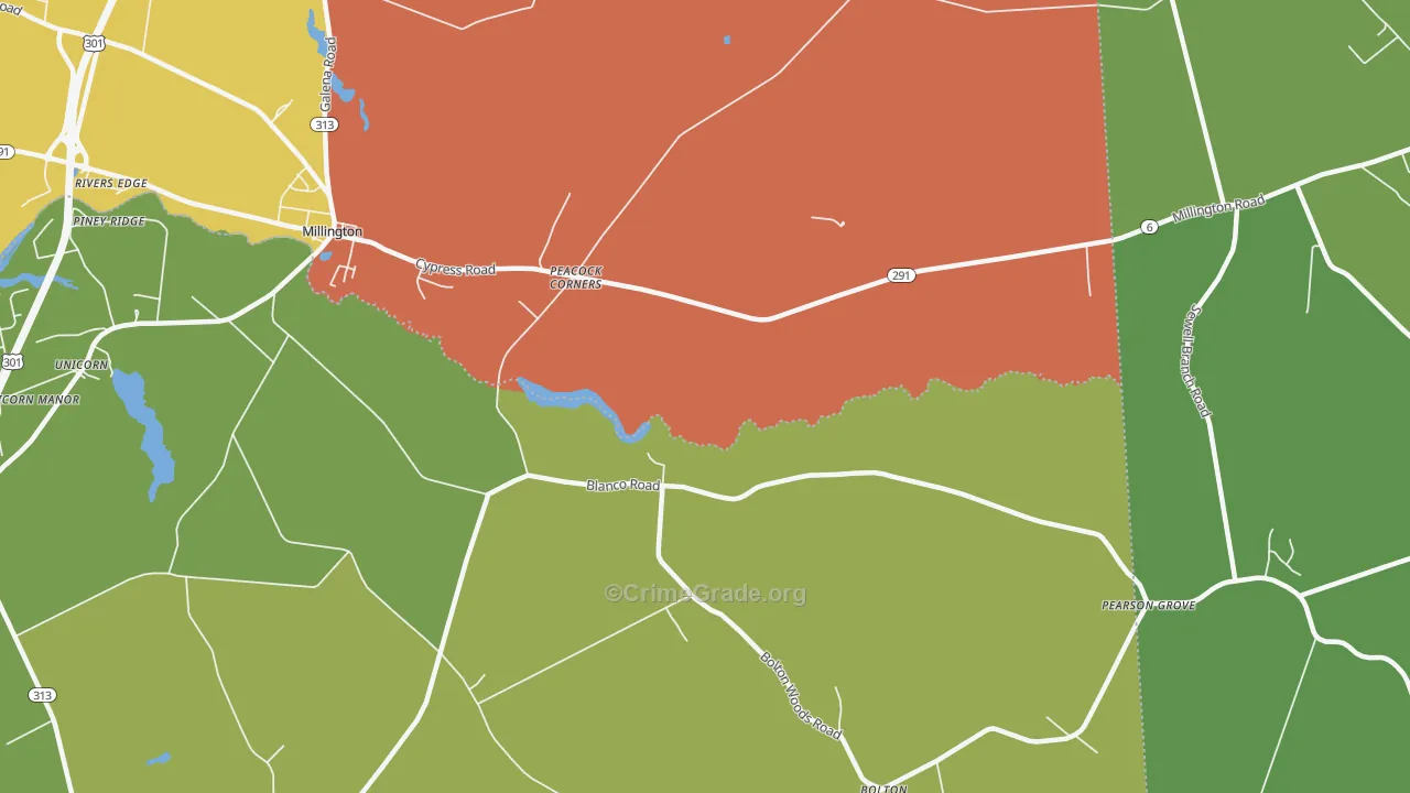 Peacock Corners, MD Map of Vandalism Rates