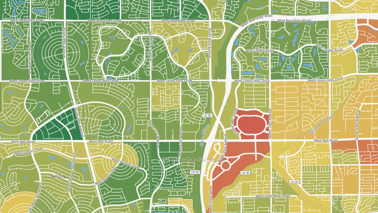 Peacock Village, Peoria, AZ Map of Vandalism Rates