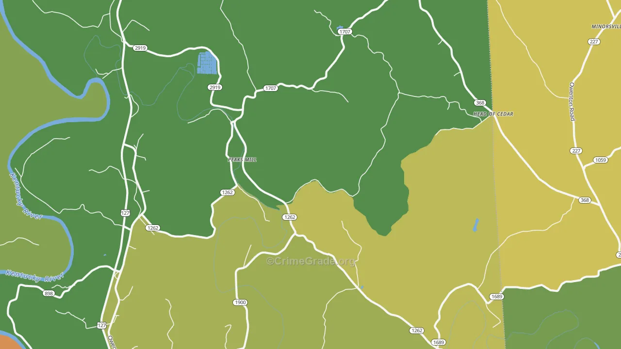 Peaks Mill, KY Map of Vandalism Rates