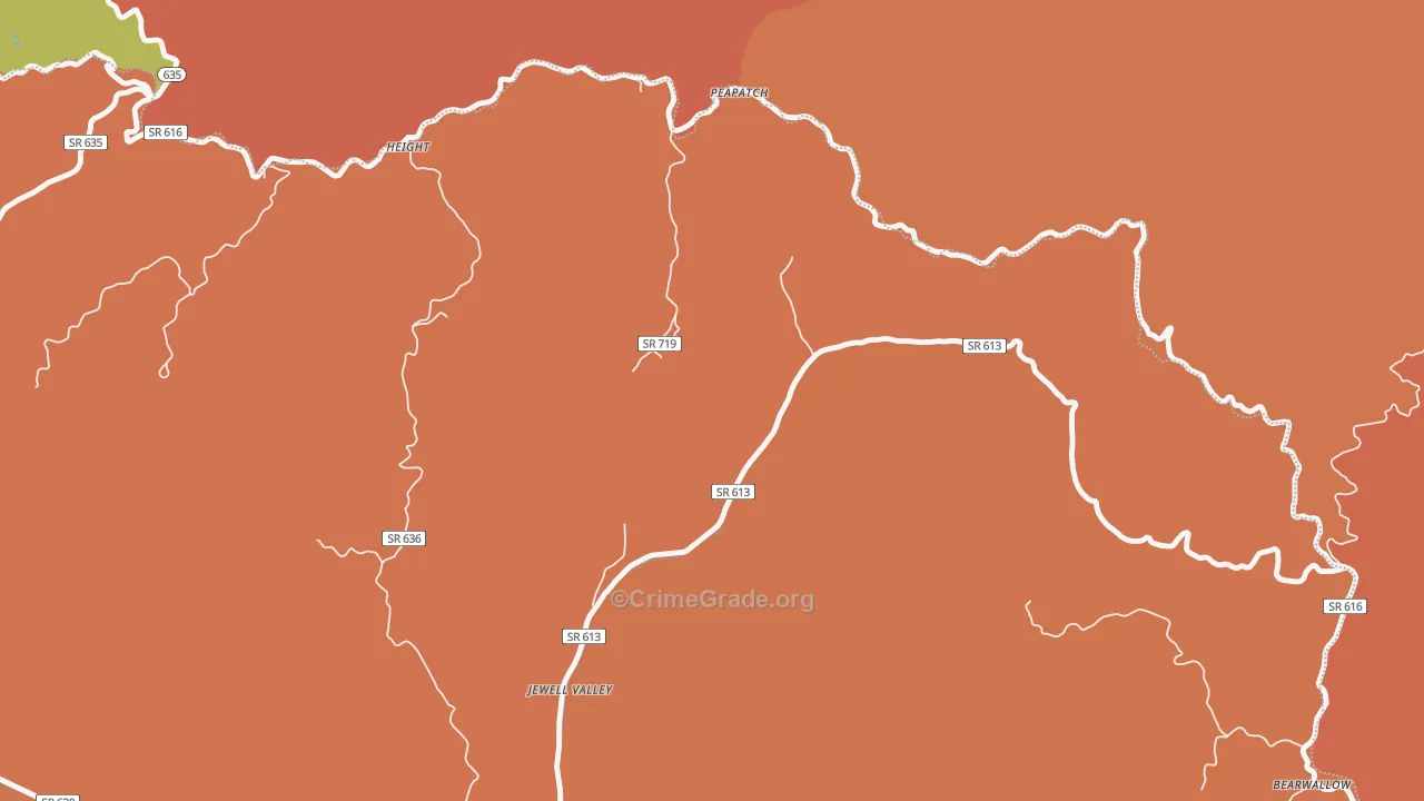 Peapatch, VA Map of Vandalism Rates