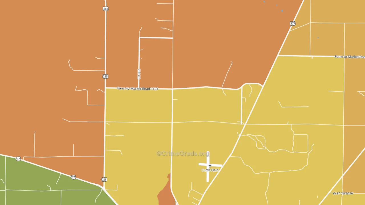 Pear Valley, TX Map of Vandalism Rates