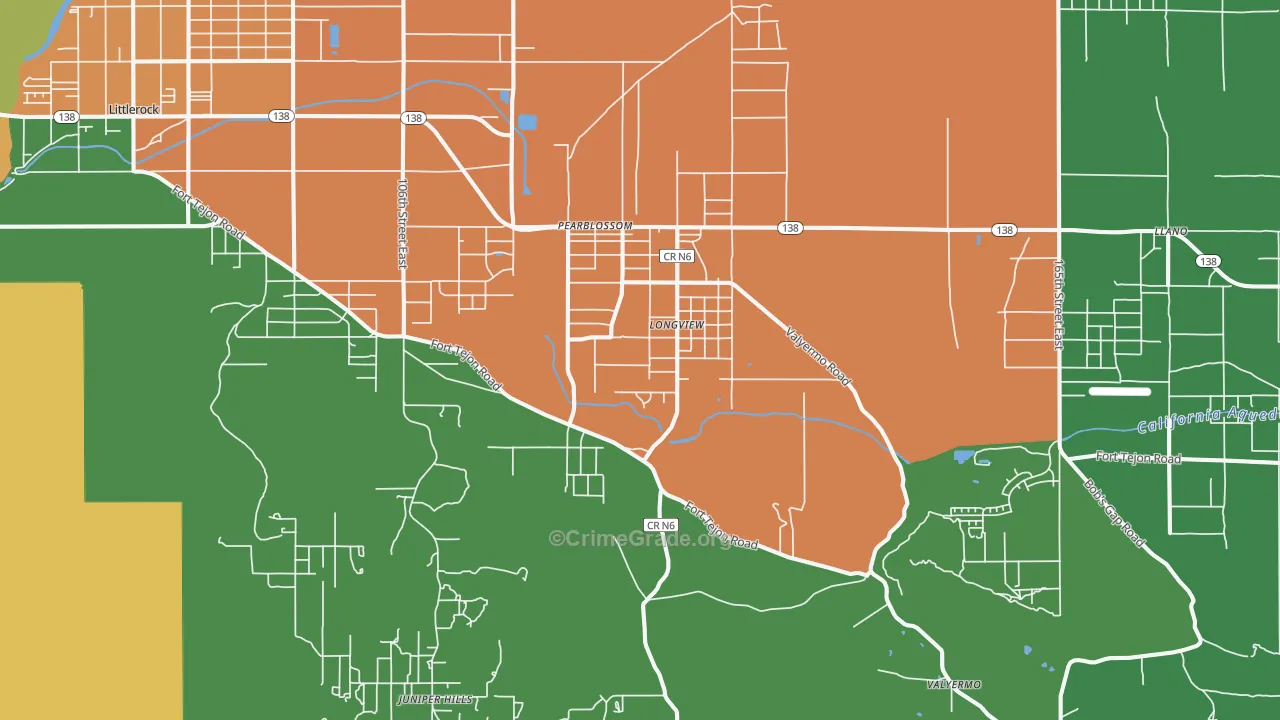 Pearblossom, CA Map of Vandalism Rates