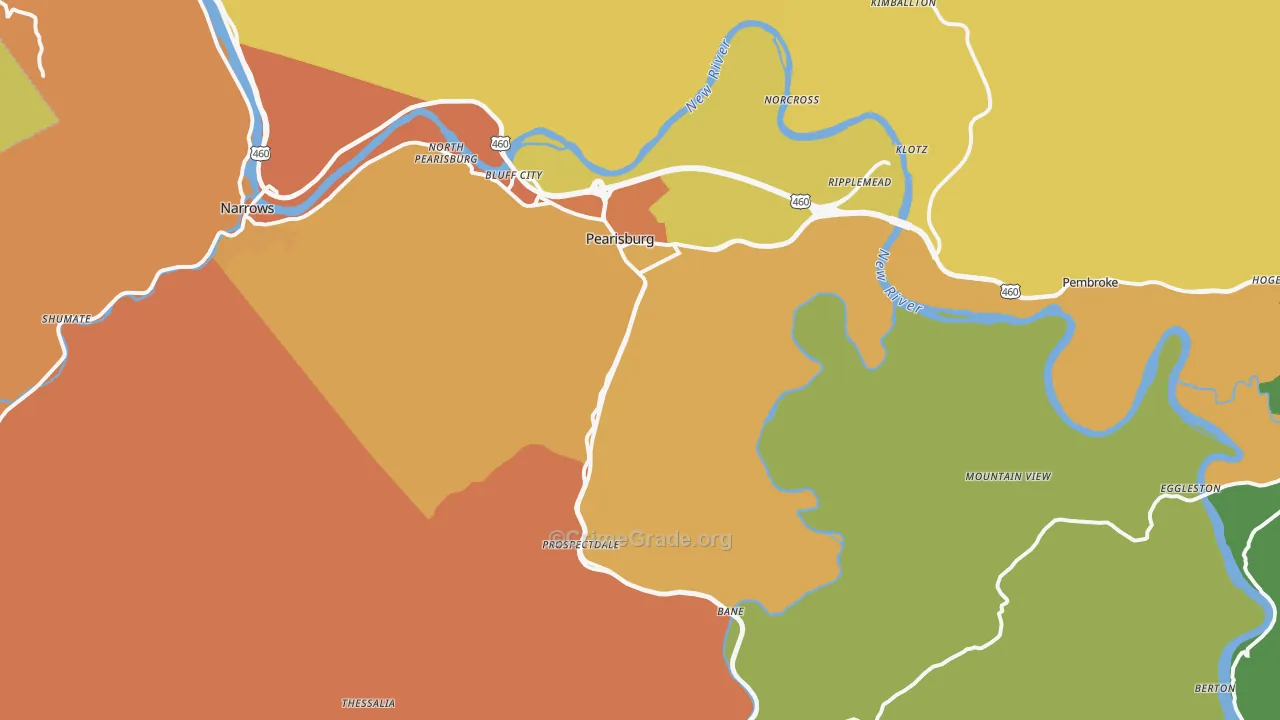 Pearisburg, VA Map of Vandalism Rates
