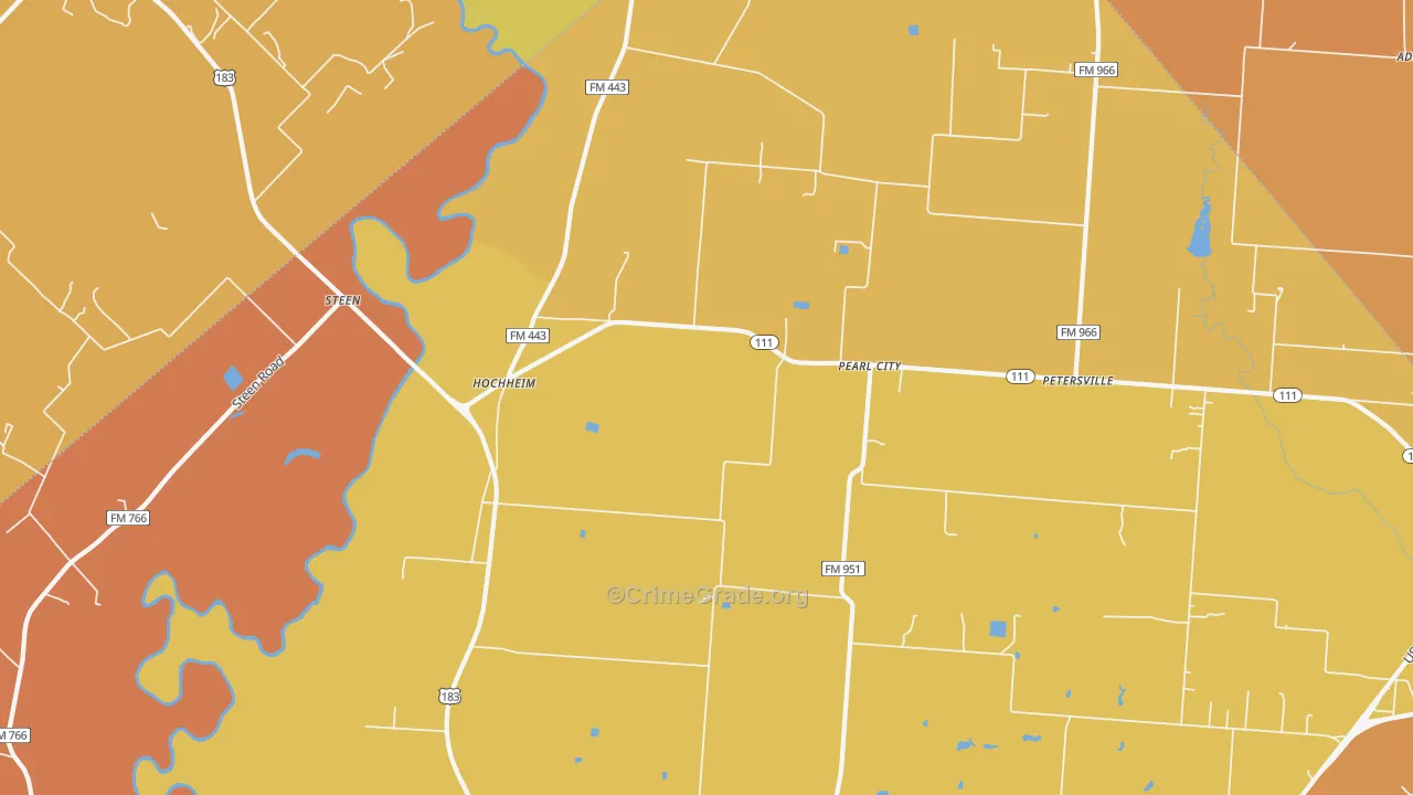 Pearl City, TX Map of Vandalism Rates