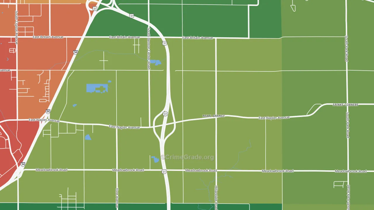 Pearl Grange, MI Map of Vandalism Rates
