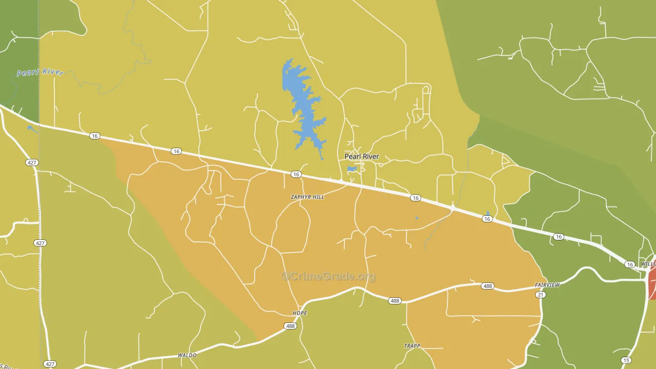 Pearl River, MS Map of Vandalism Rates