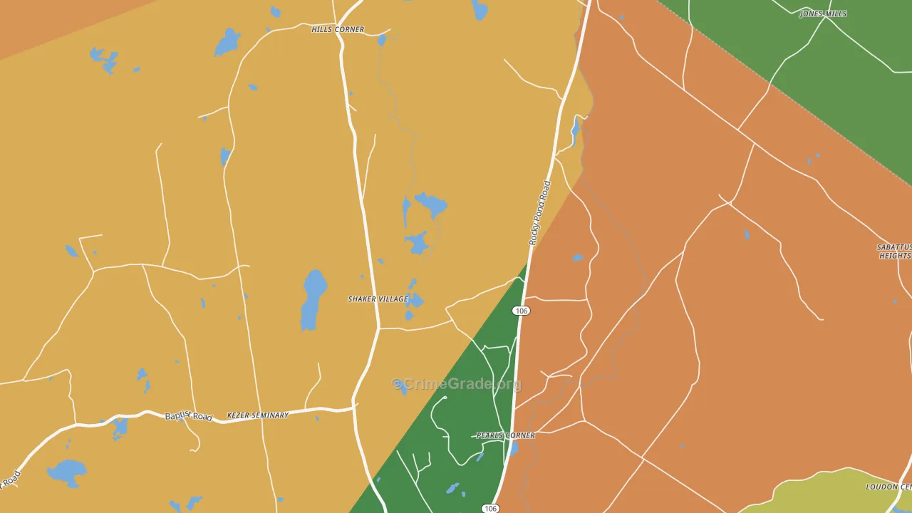 Pearls Corner, NH Map of Vandalism Rates