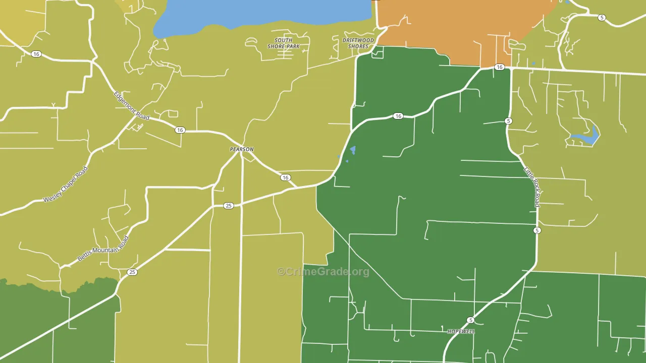 Pearson, AR Map of Vandalism Rates