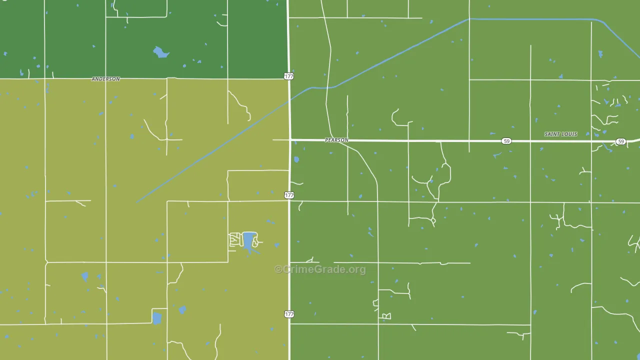 Pearson, OK Map of Vandalism Rates
