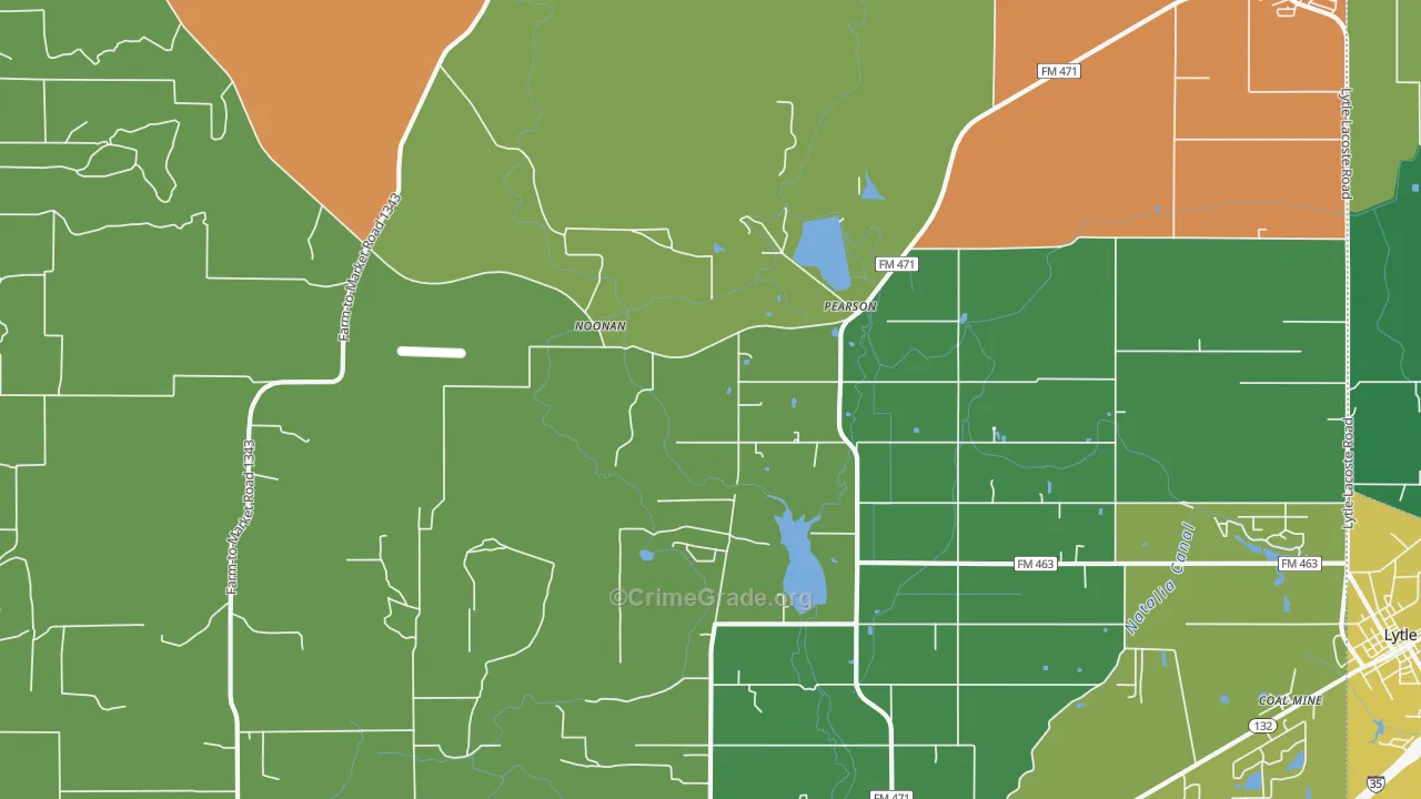 Pearson, TX Map of Vandalism Rates