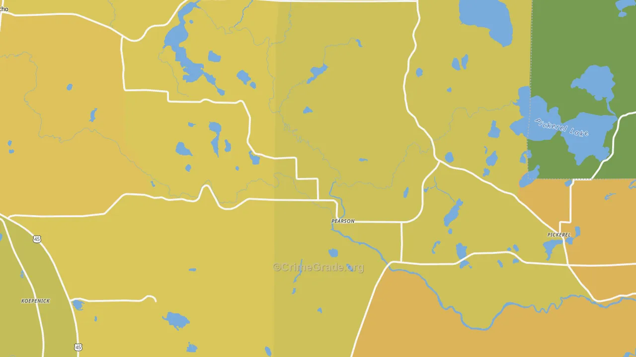 Pearson, WI Map of Vandalism Rates