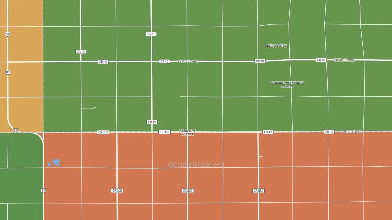 Pearsons Corner, SD Map of Vandalism Rates