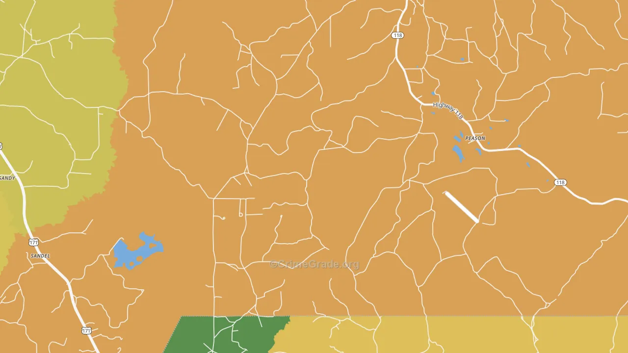 Peason, LA Map of Vandalism Rates