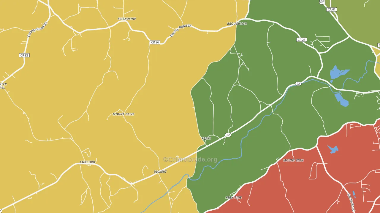 Peavy, AL Map of Vandalism Rates