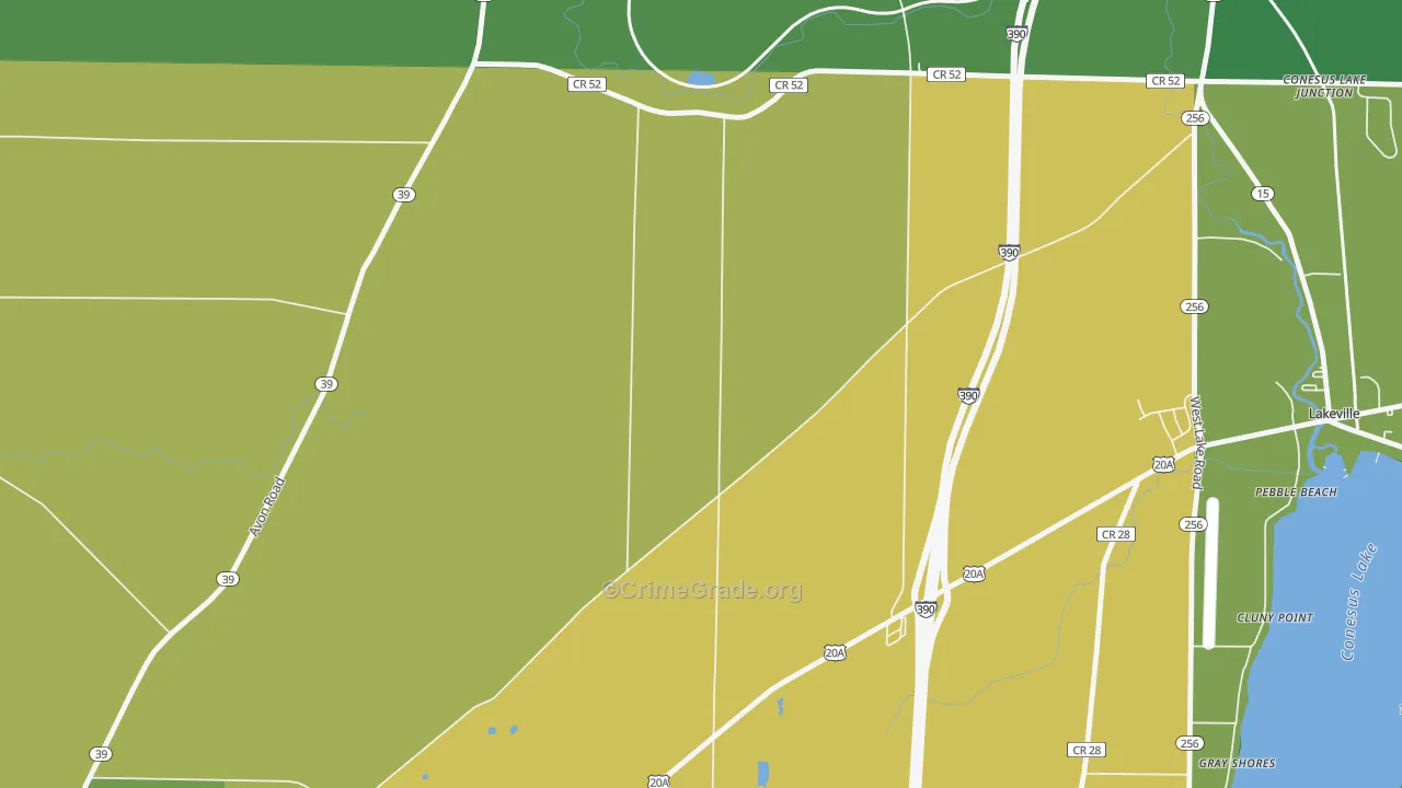 Pebble Beach, NY Map of Vandalism Rates