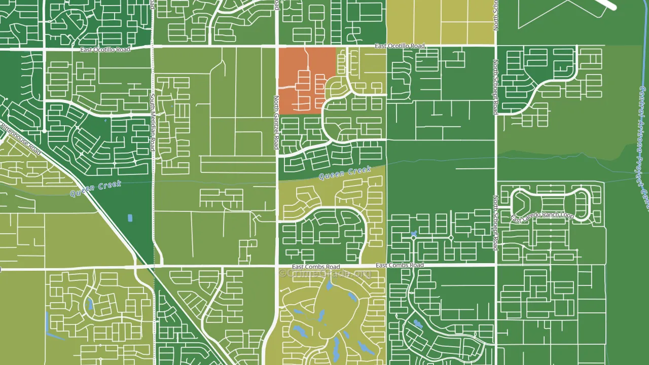 Pecan Creek, San Tan Valley, AZ Map of Vandalism Rates